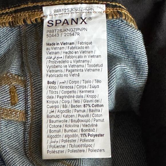 NWT SPANX Raw Indigo Wide Leg Pull-On Jeans - Picture 5 of 11